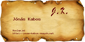 Jónás Kabos névjegykártya